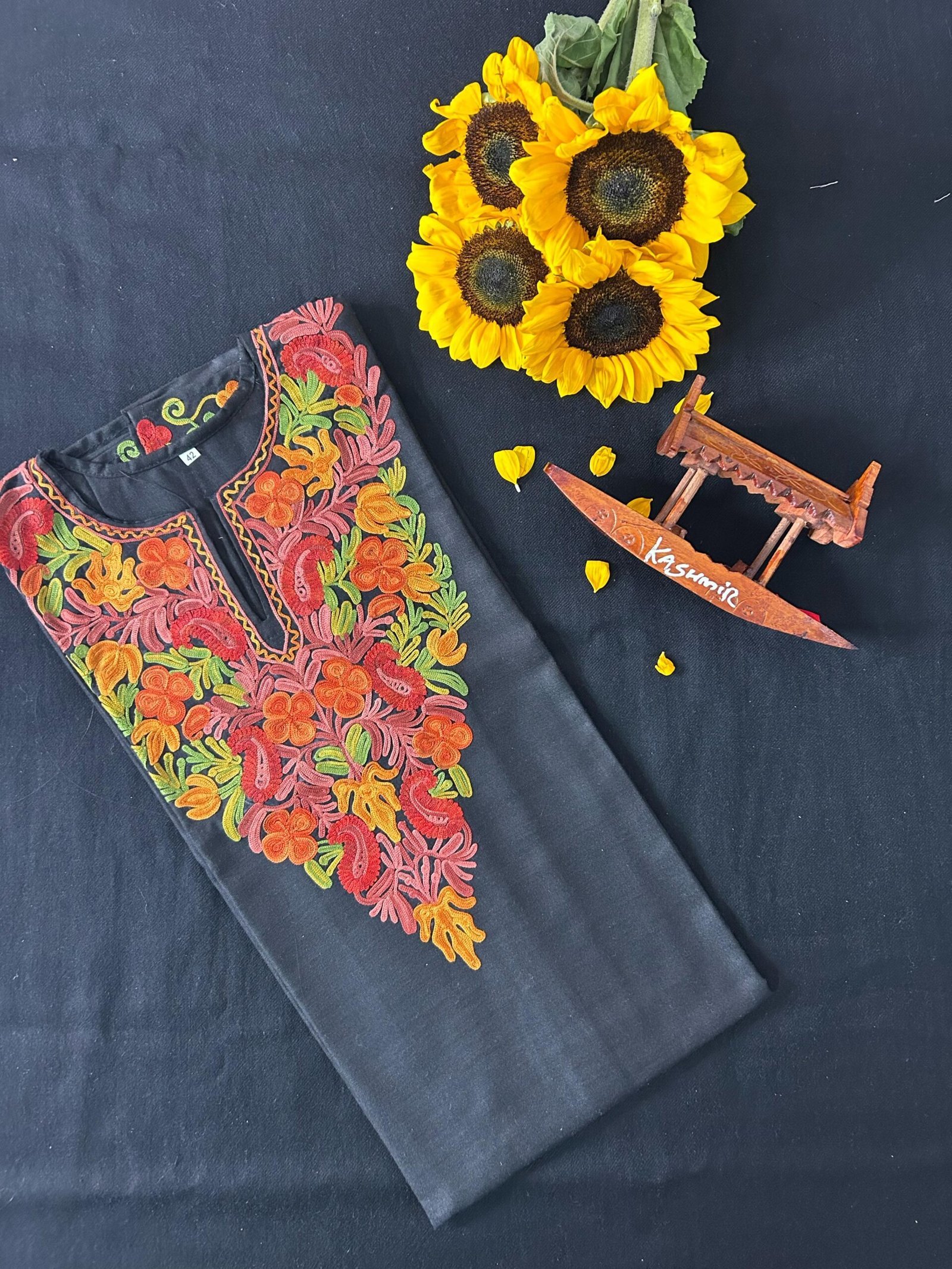 Cotton Long Kurti - Black