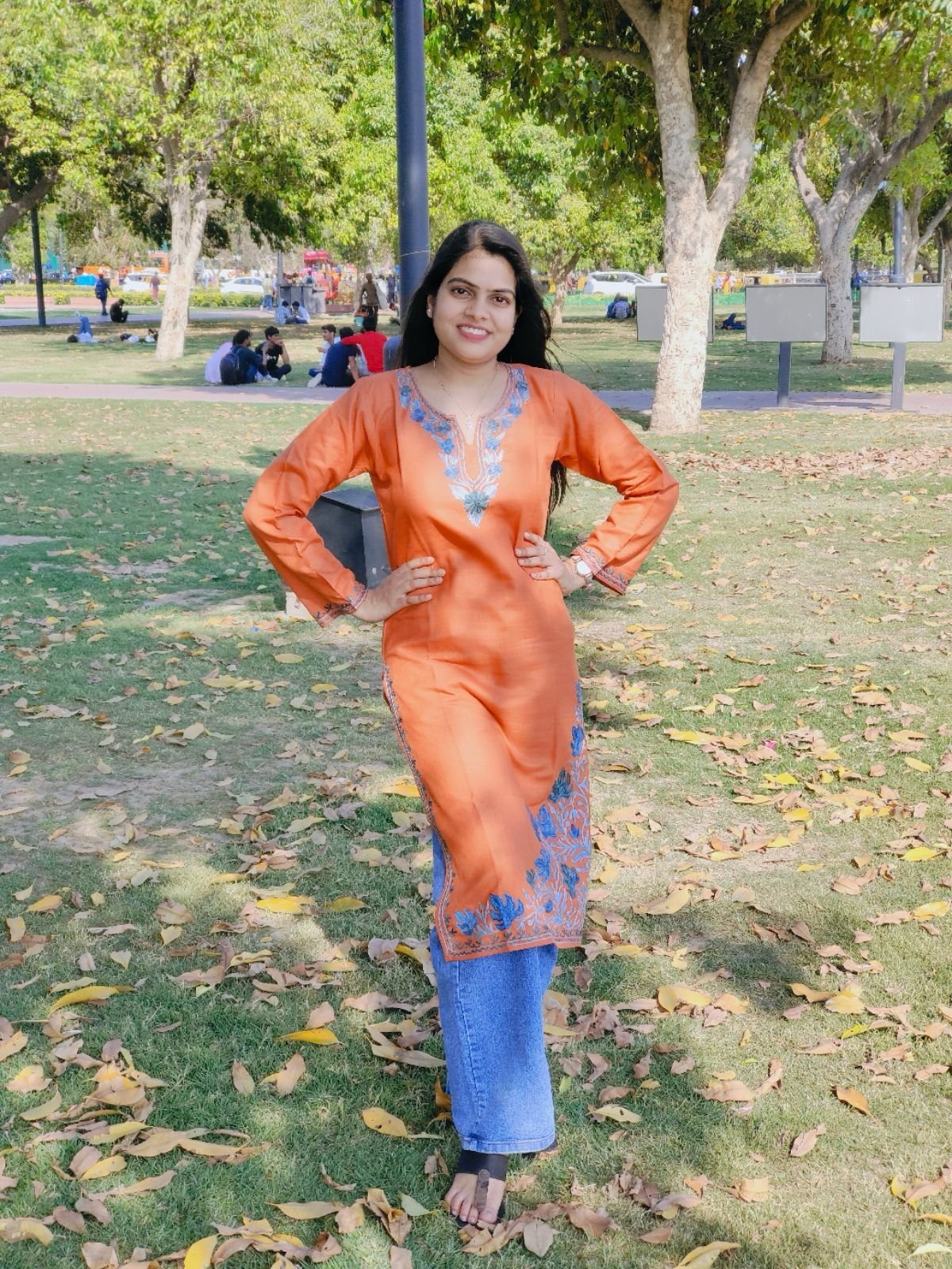 Cotton Long Kurti - Rust