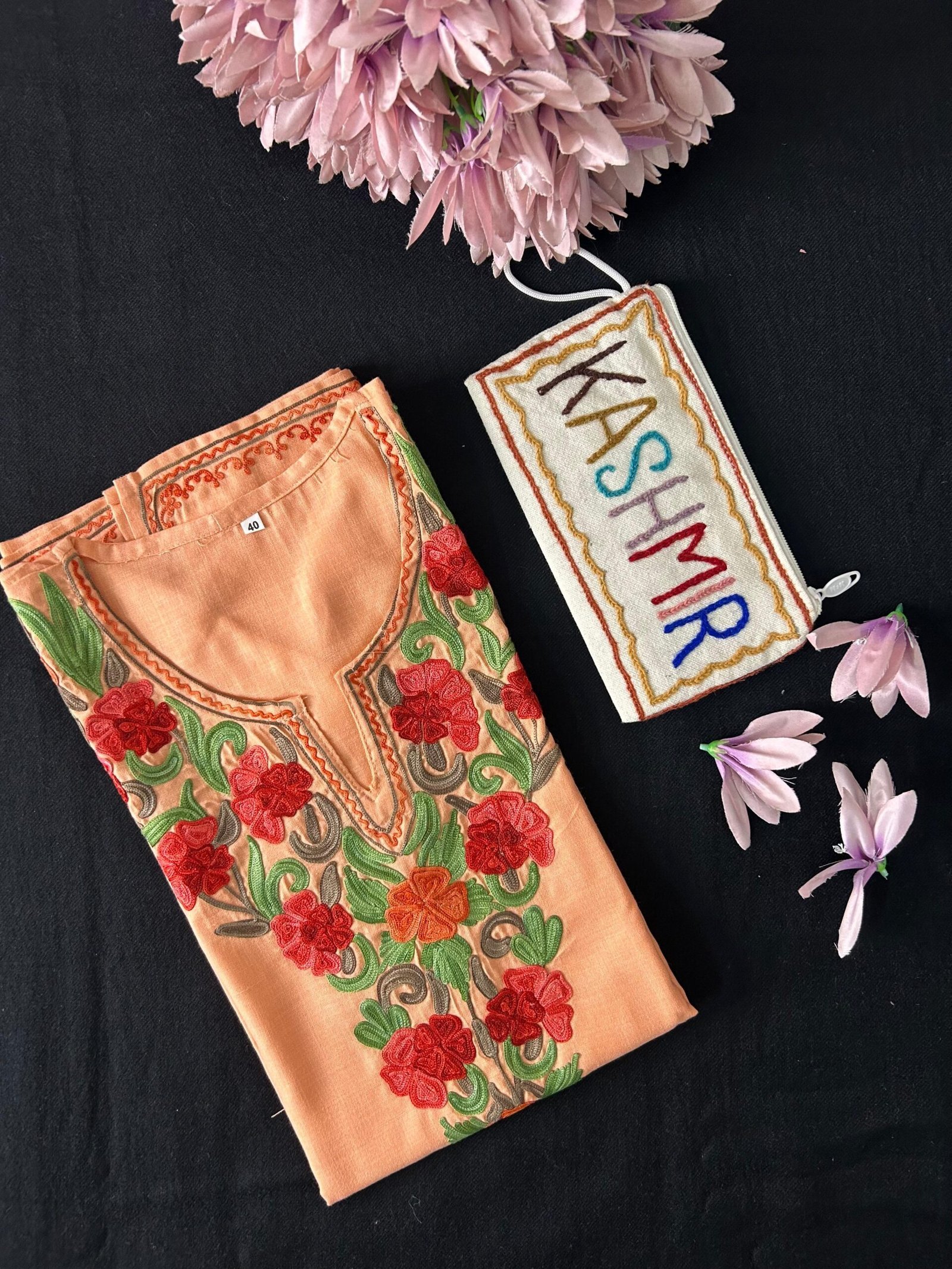Cotton Short Kurti - Peach