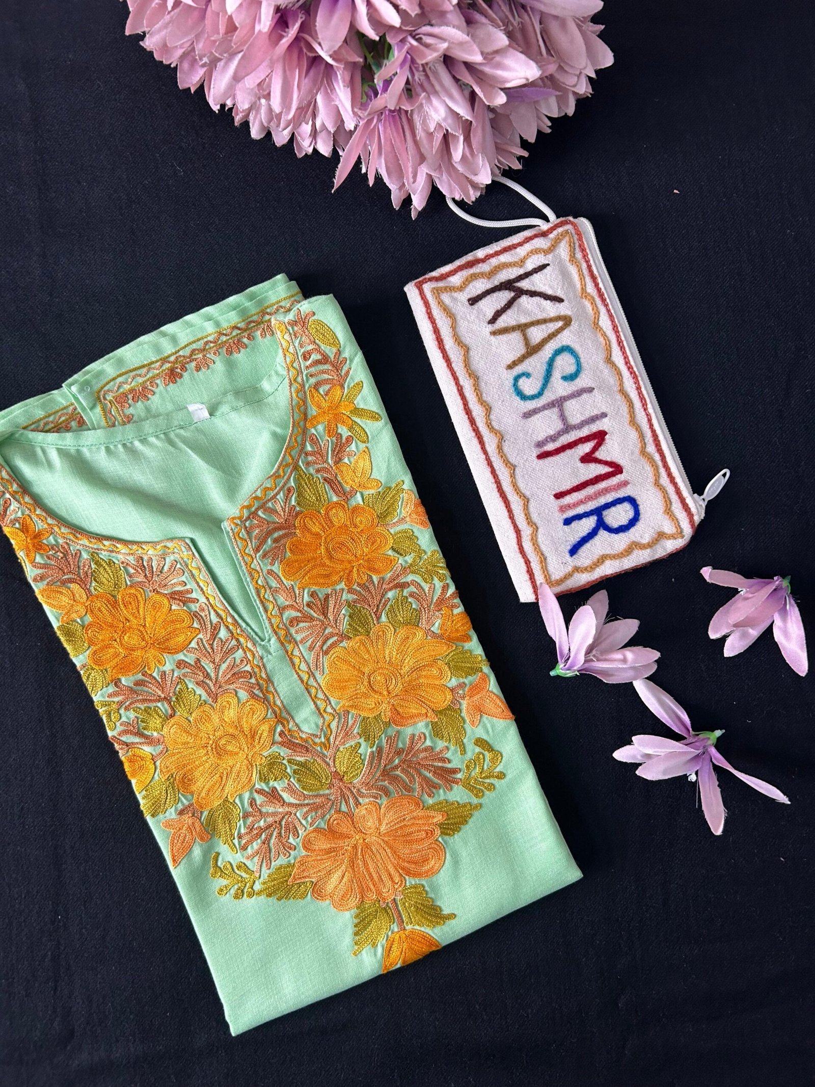 Cotton Short Kurti - Sea Green