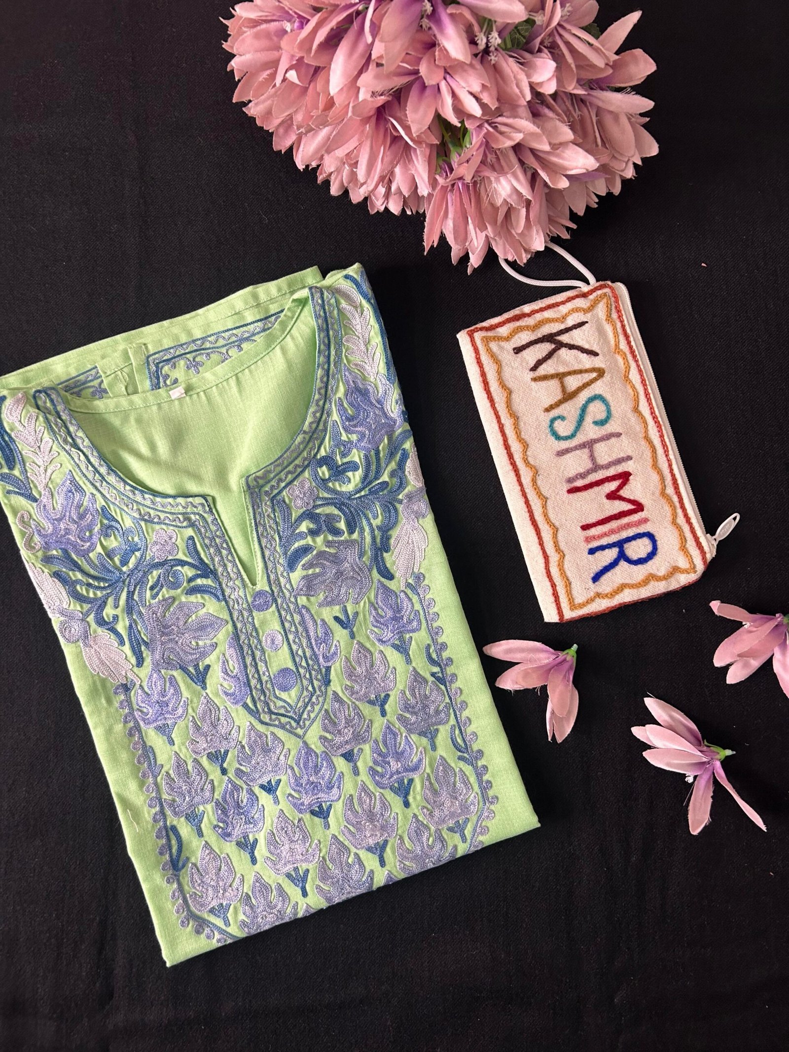Cotton Short Kurti - Pista Green