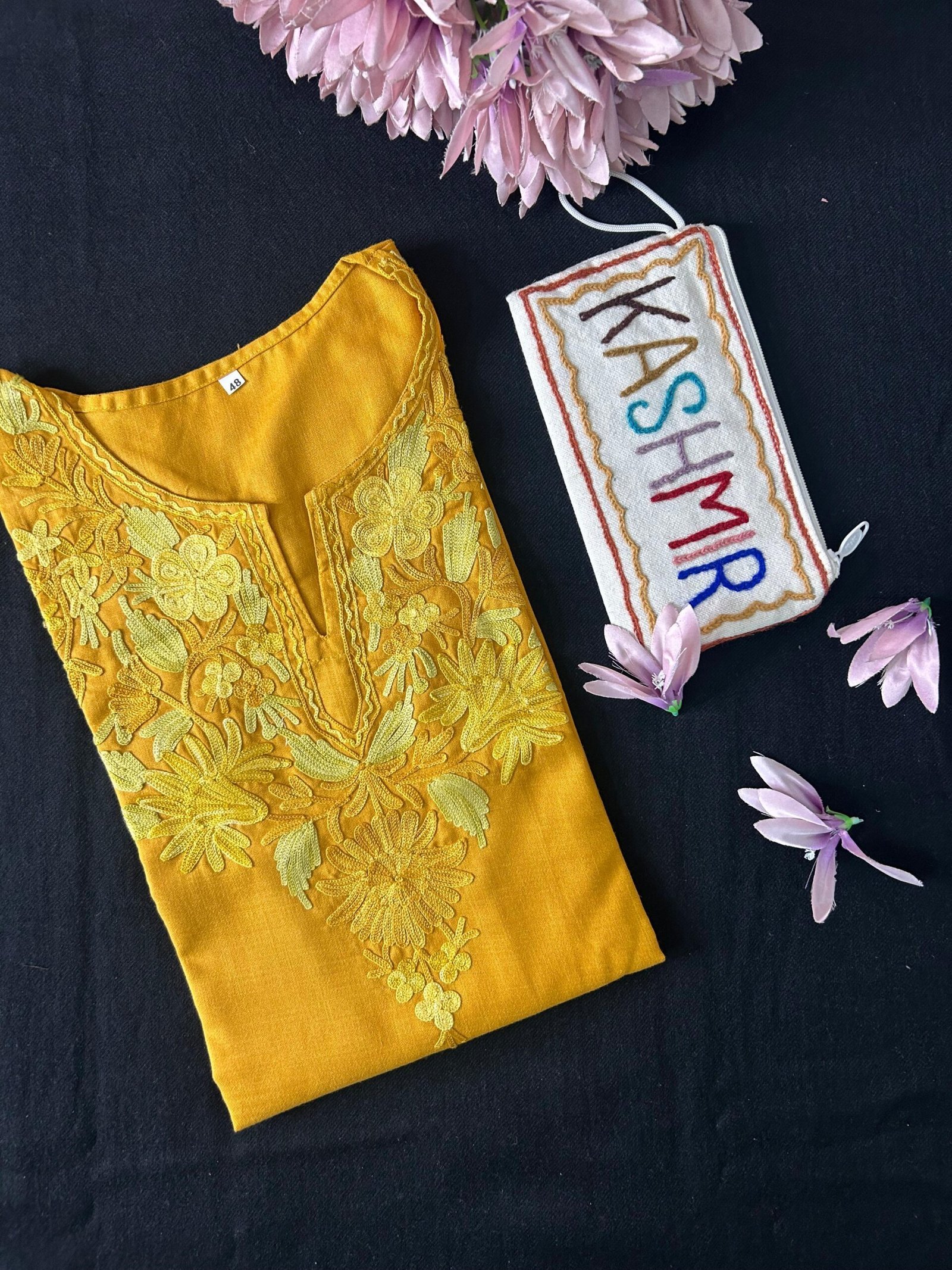 Cotton Short Kurti - Yellow