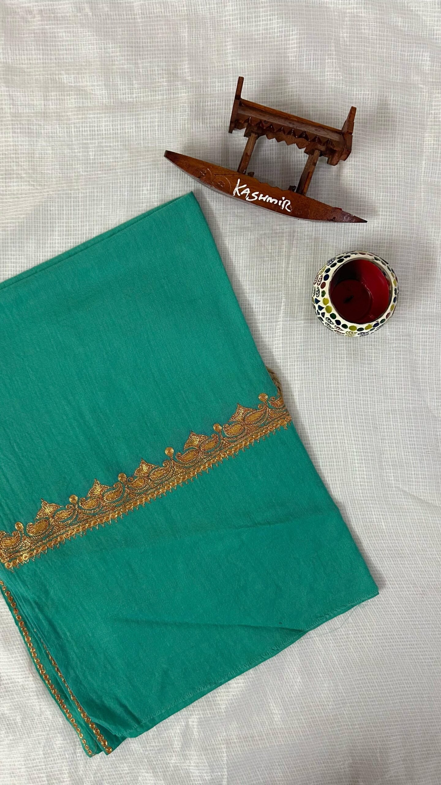 Pure Wool Kashmiri Tilla Embroidered Stole