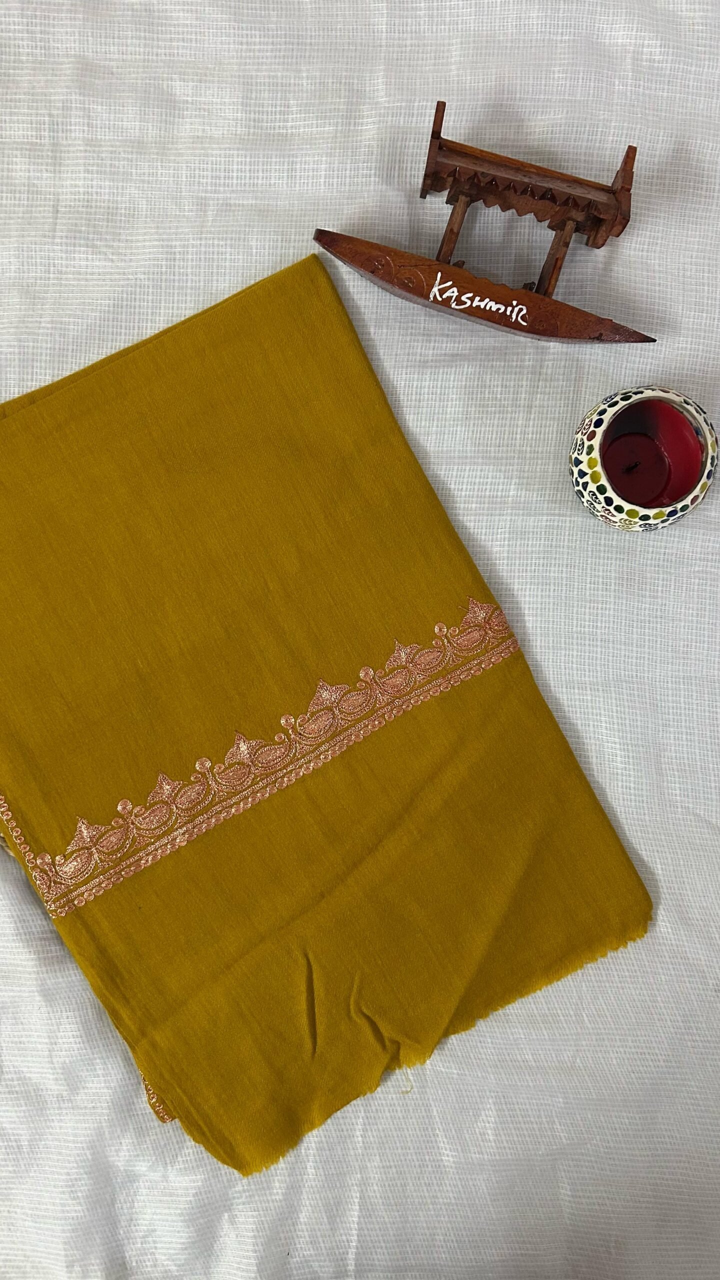 Pure Wool Kashmiri Tilla Embroidered Stole