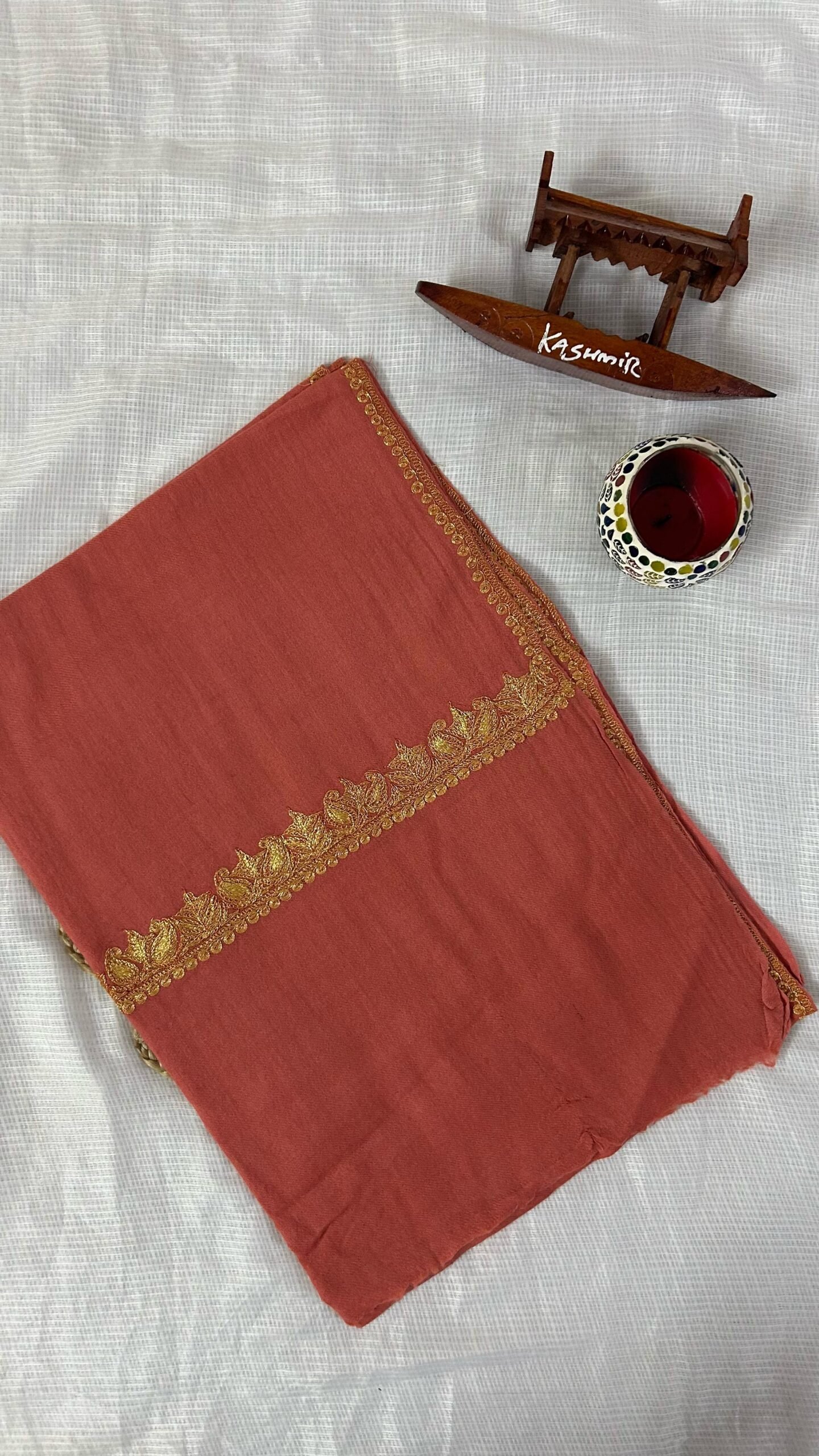 Pure Wool Kashmiri Tilla Embroidered Stole