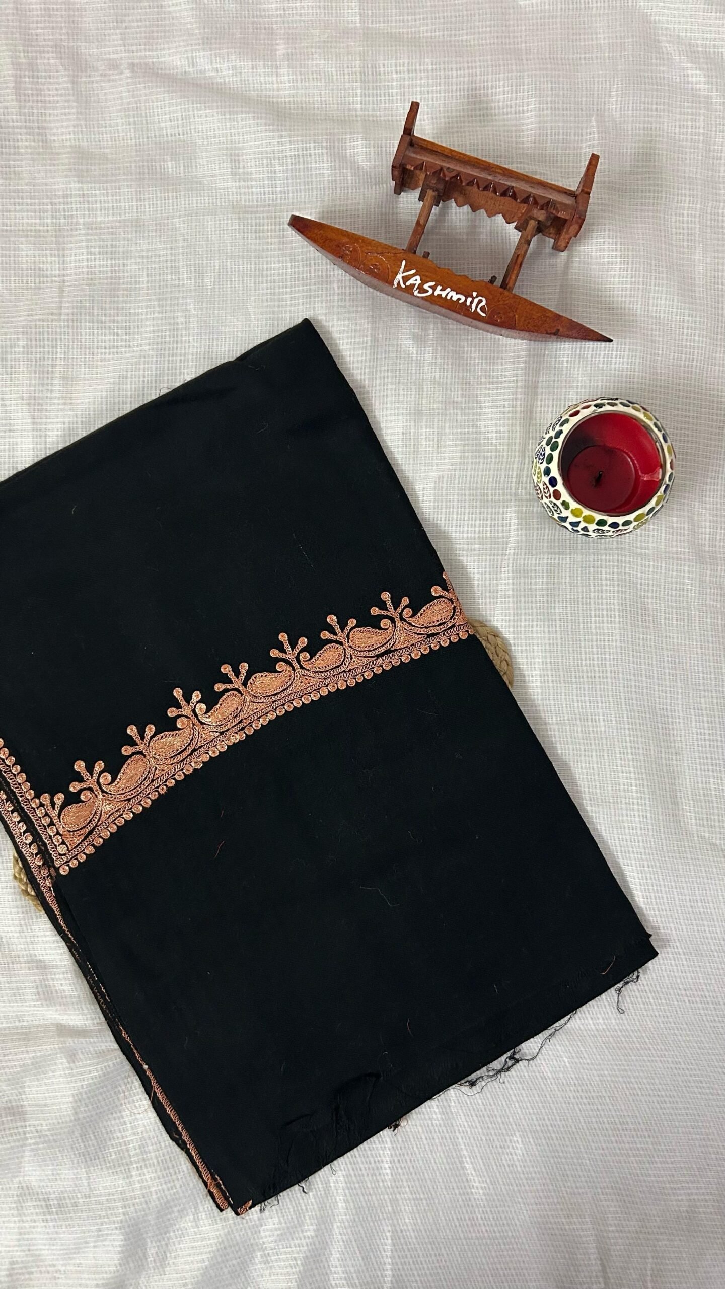 Pure Wool Kashmiri Tilla Embroidered Stole
