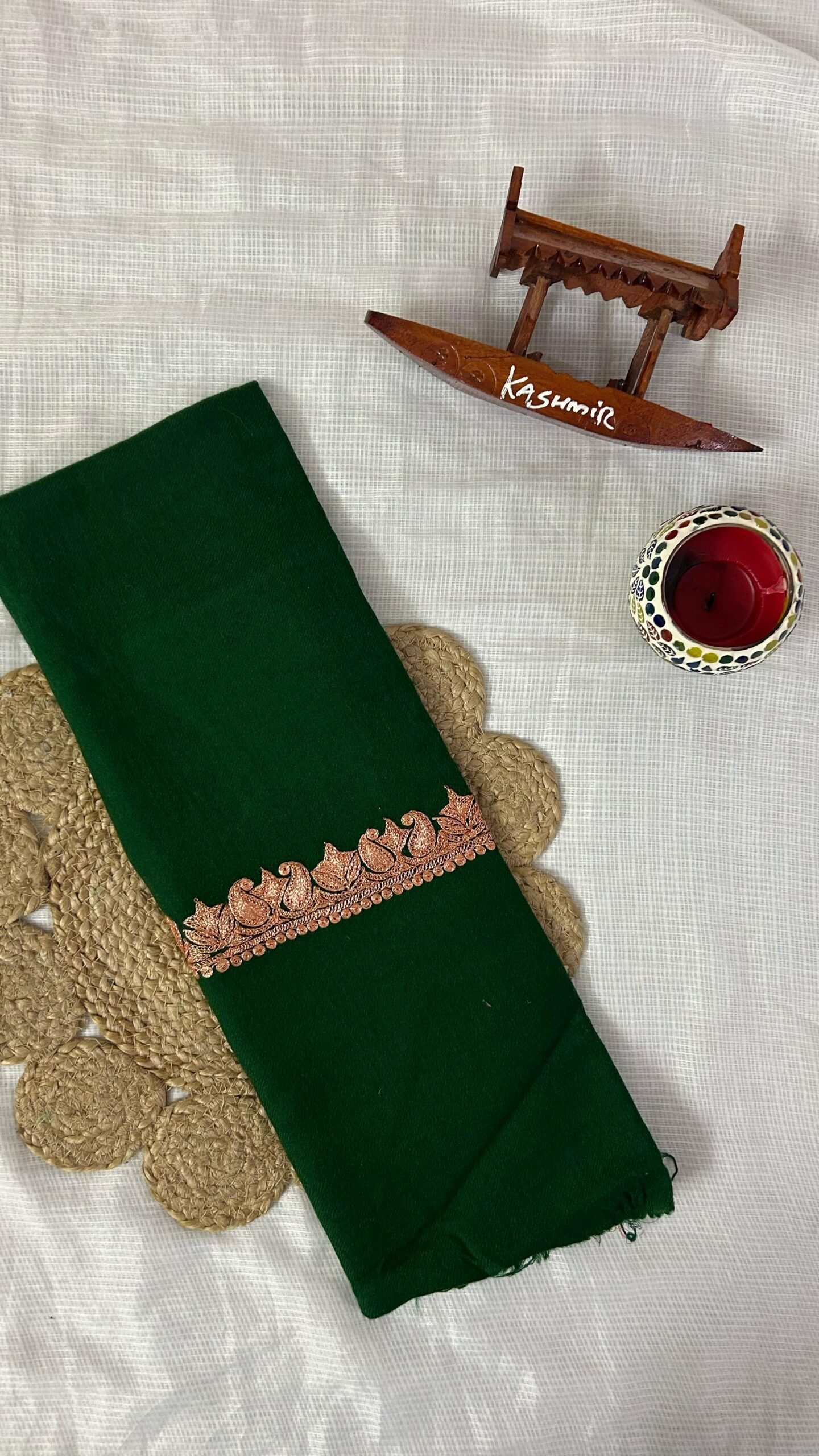 Pure Wool Kashmiri Tilla Embroidered Stole