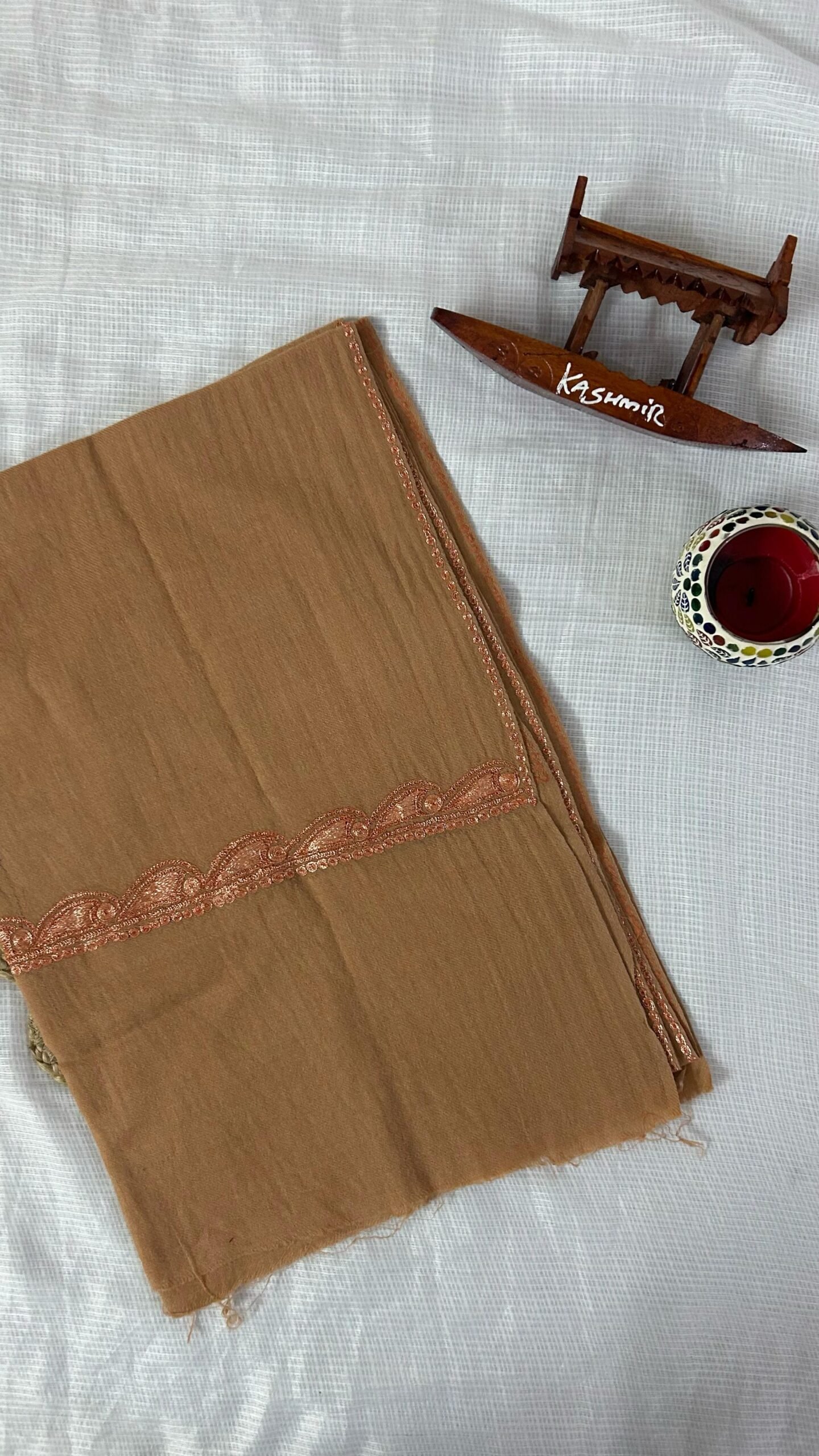 Pure Wool Kashmiri Tilla Embroidered Stole