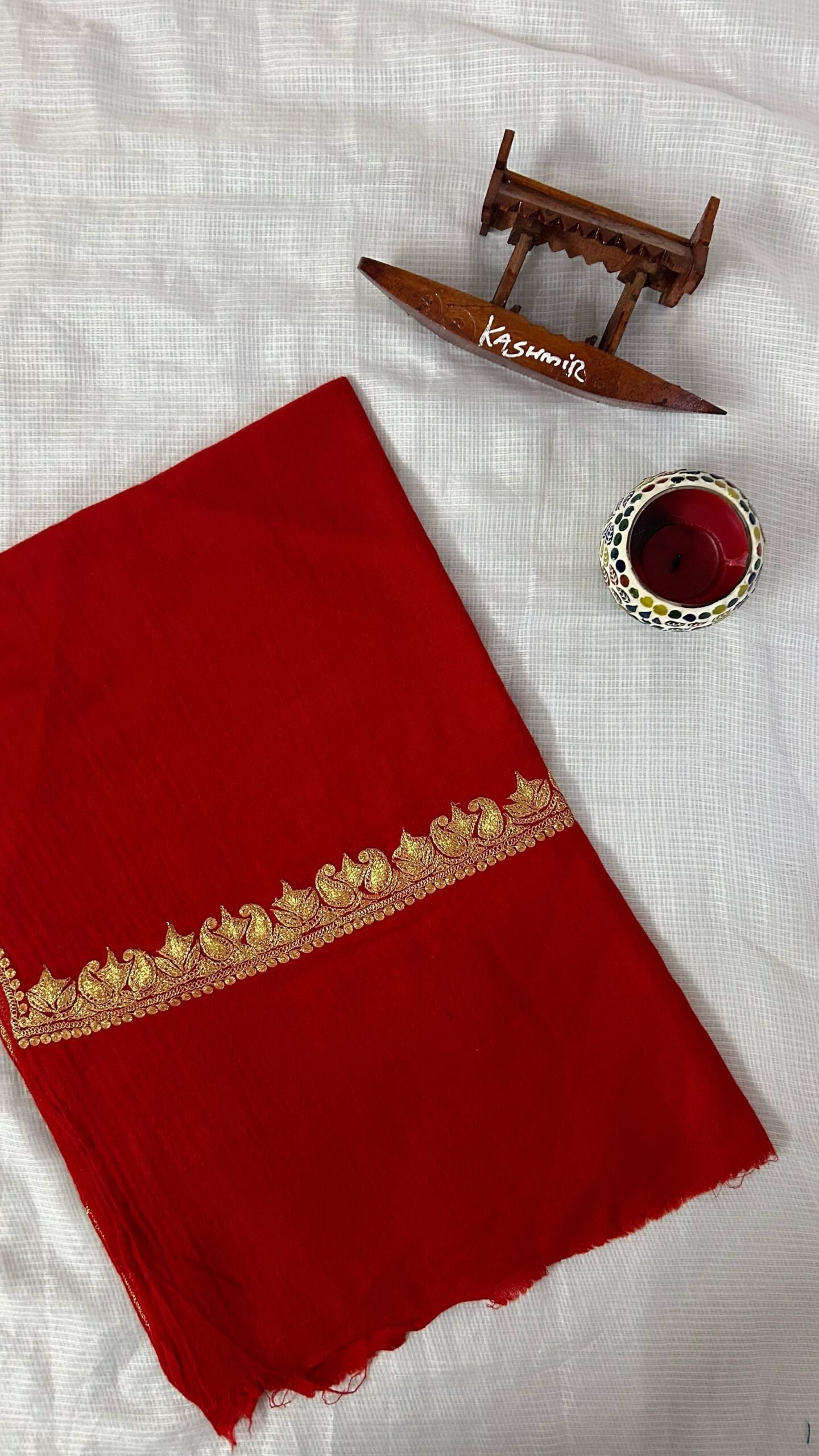 Pure Wool Kashmiri Tilla Embroidered Stole