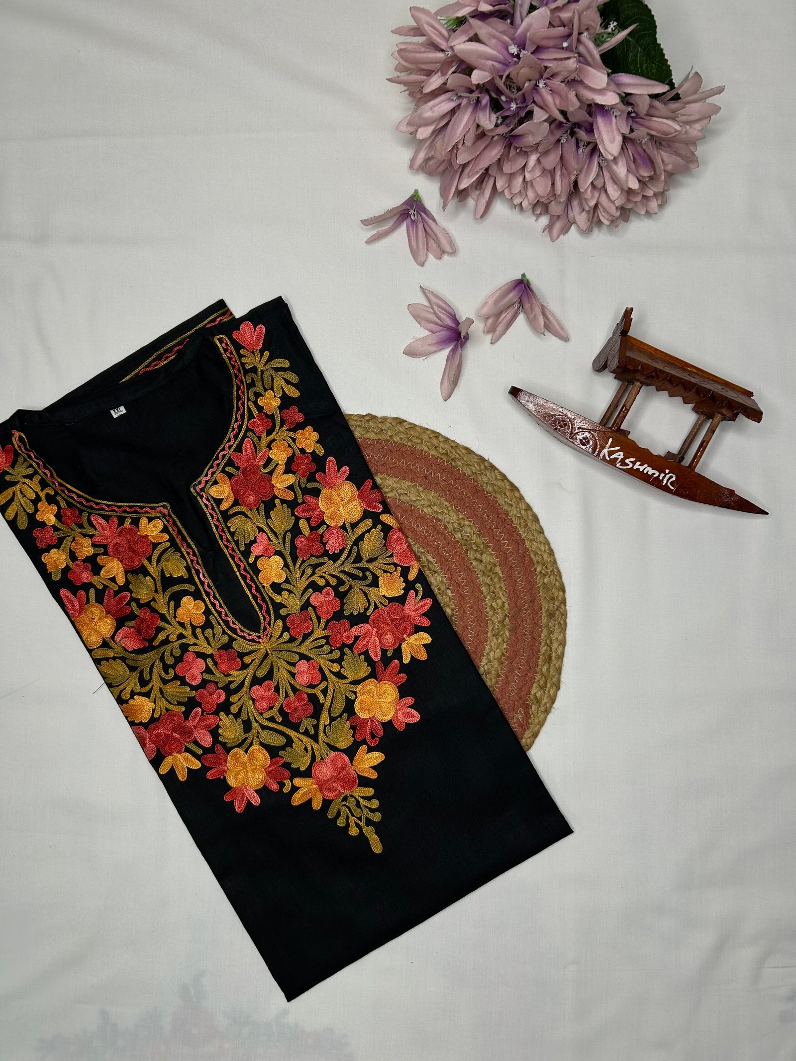 Cotton Long Kurti - Black