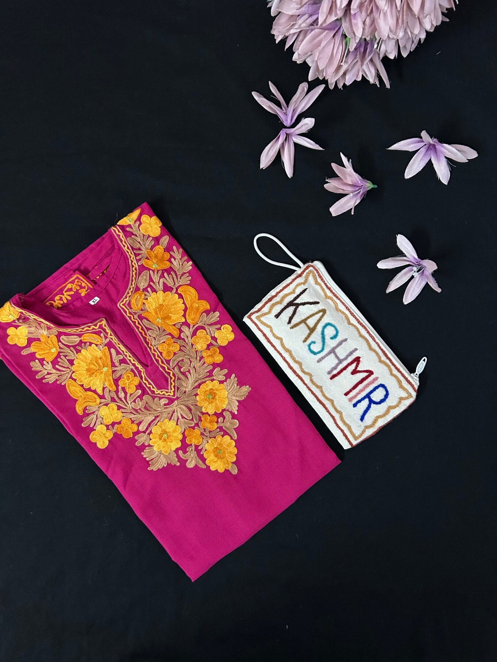 Cotton Short Kurti - Magenta Pink