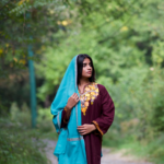 Kashmiri Handwoven Lambswool | Sozni Stole Neemdore – Deep Sky Blue | Premium Heritage