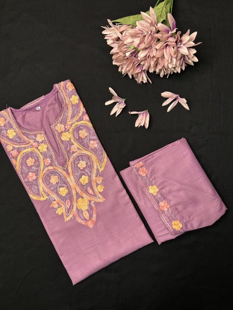 Kashmiri Cotton Coord Set - Purple