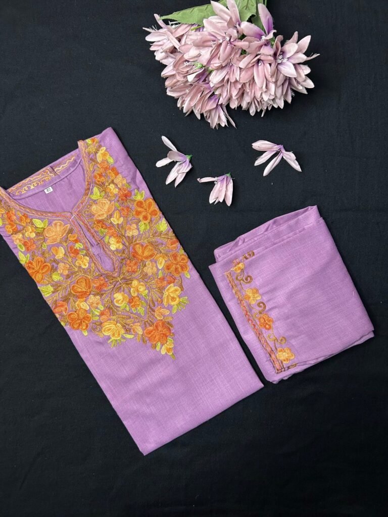 Kashmiri Cotton Coord Set - Lavender