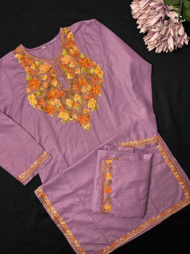 Kashmiri Cotton Coord Set - Lavender