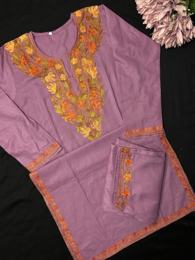 Kashmiri Cotton Coord Set - Lavender