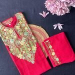 Kashmiri Cotton Coord Set - Red