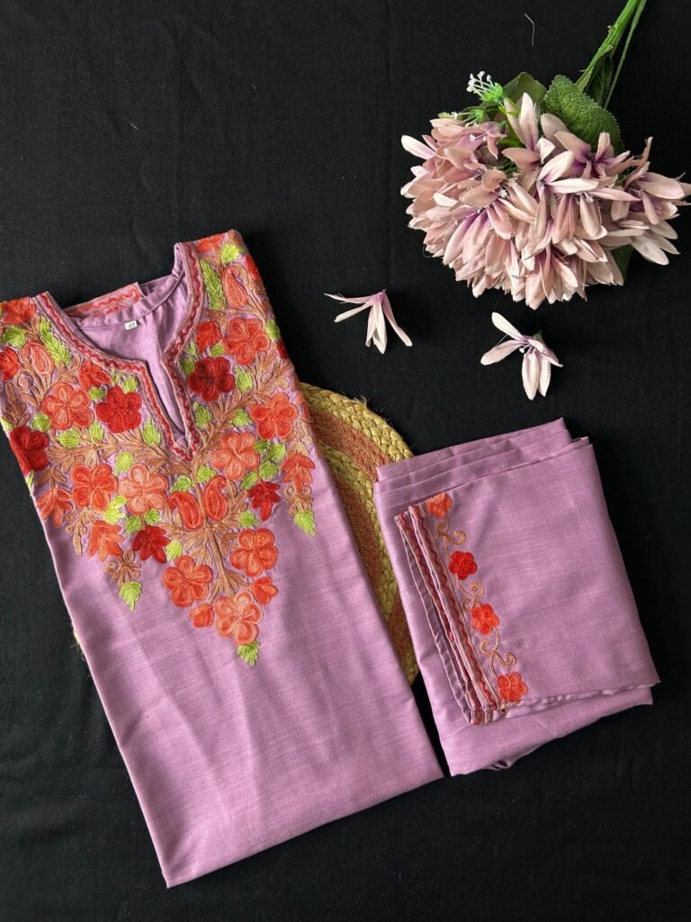 Kashmiri Cotton Coord Set - Mauve
