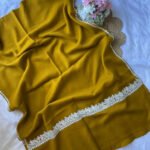 Pure Wool Kashmiri Tilla Stoles - Mustard