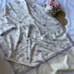 Pure Wool Kashmiri Sozni Stoles - Cream