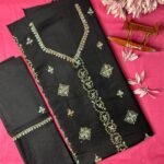Pure Wool Kashmiri Sozni Hand-Embroidered Unstitched Suit Set