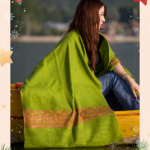 Kashmiri Handwoven Pashmina | Sozni  & Paper Mache' Stole Palladar – Lime Green
